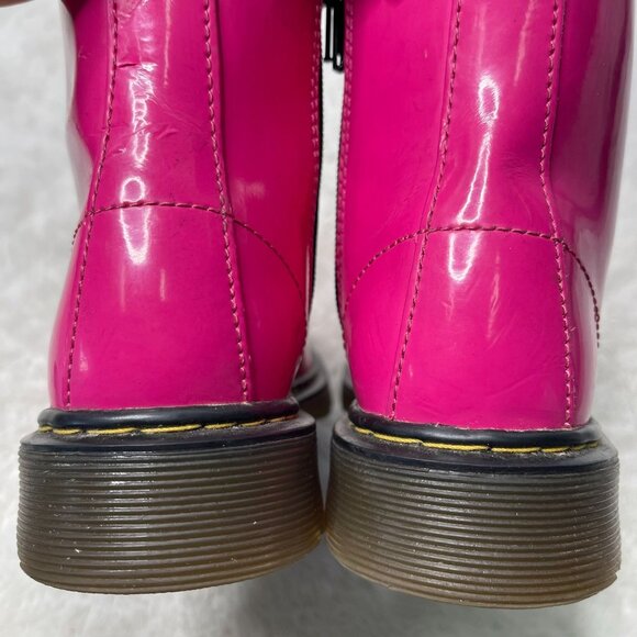 Dr. Martens Kid's Pink Delaney Softy T Leather Lace Up Boots Shoes Size 3 US - Picture 7 of 13